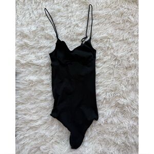 SKIMS | Sheer Seamless Thong Bodysuit | Onyx | M